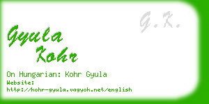 gyula kohr business card